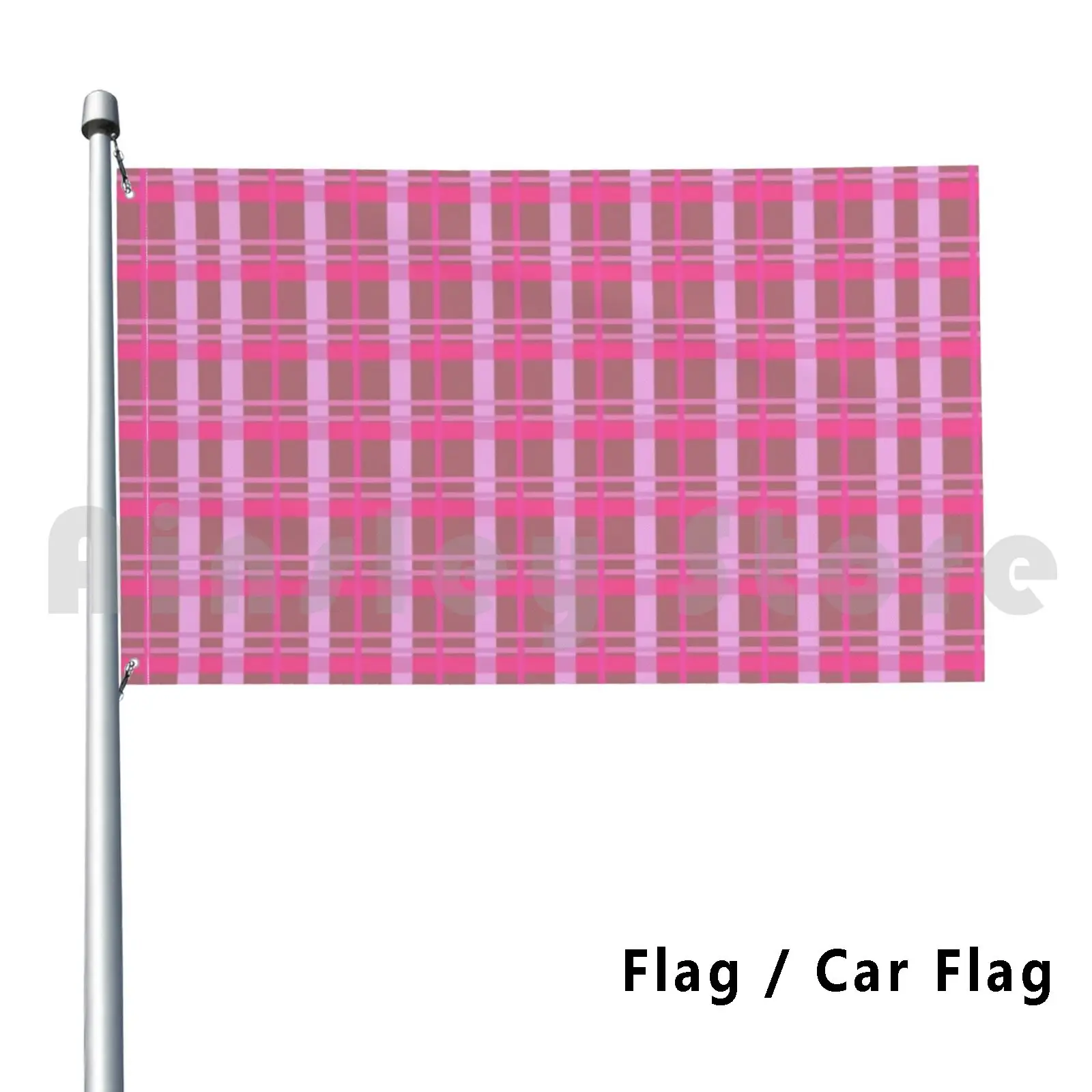 

Pynk Complex Scotched Outdoor Decor Flag Car Flag Pink Checkered Plain Simple Classic Scottish Academia Girly Unicorn