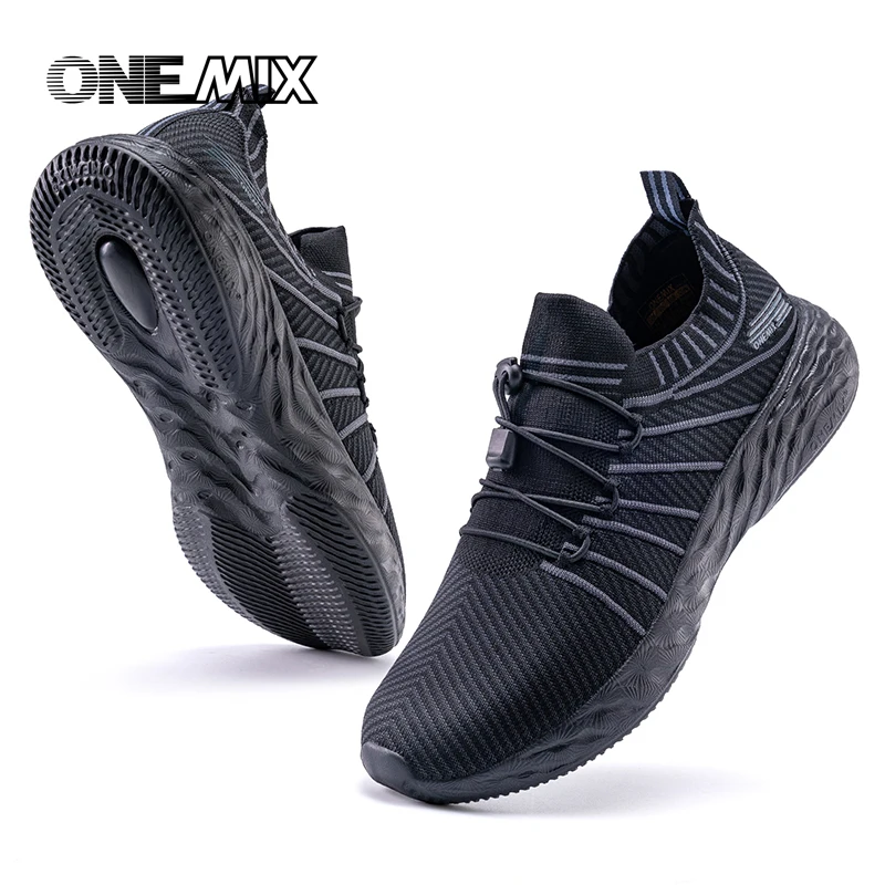 ONEMIX Waterproof Running Shoes for Men Breathable Light Women Training Walking Sneakers Outdoor Trekking Slip-on Sports Shoes
