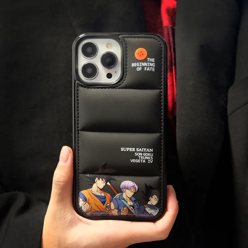 

Anime Dragons Balls Luxury Down Cotton Phone Case For iPhone 14 13 12 11 Pro Max X XR XS MAX 7 8Plus Anti-drop Soft Back Cover