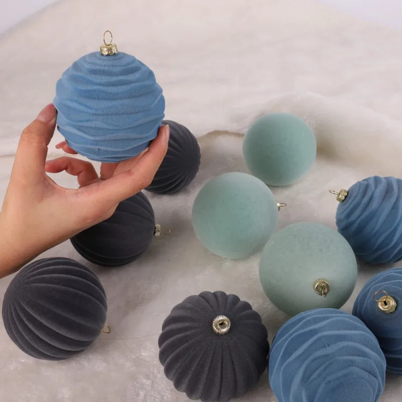 8 см флокированные рождественские шары набор из 12 шт. для рождественских и