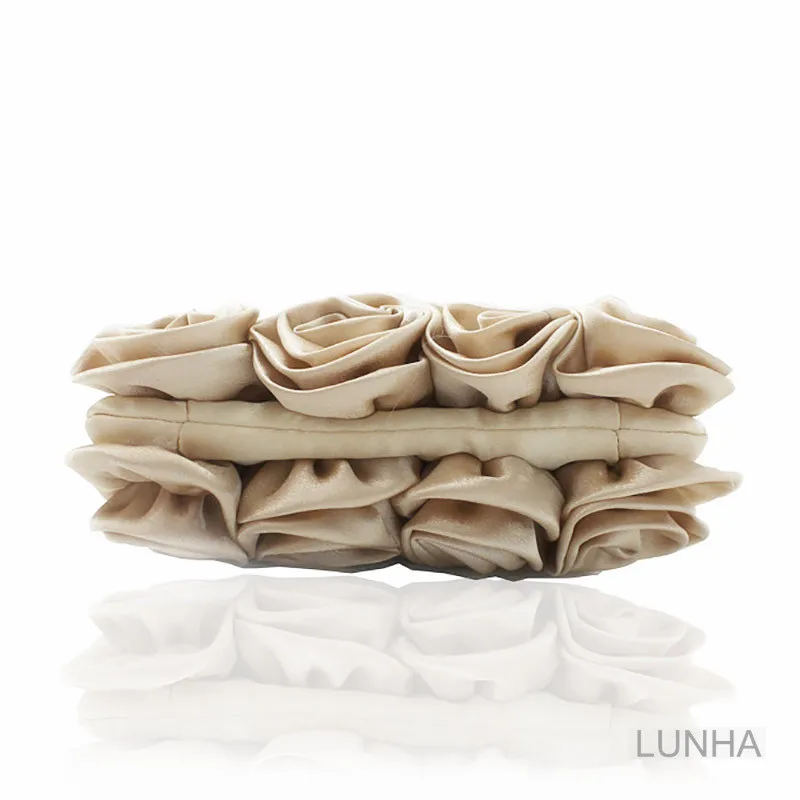 Женский Шелковый вечерний клатч с цветами розы сумка для ужина рамка на цепочке