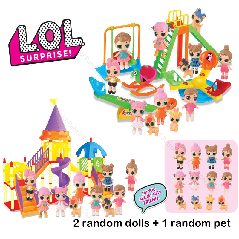 

Original LoL Surprise Dolls Amusement Park Swing Seesaw Set DIY Toys Cartoon Cute Lol Dolls Toys for Girls Birthday Xmas Gifts