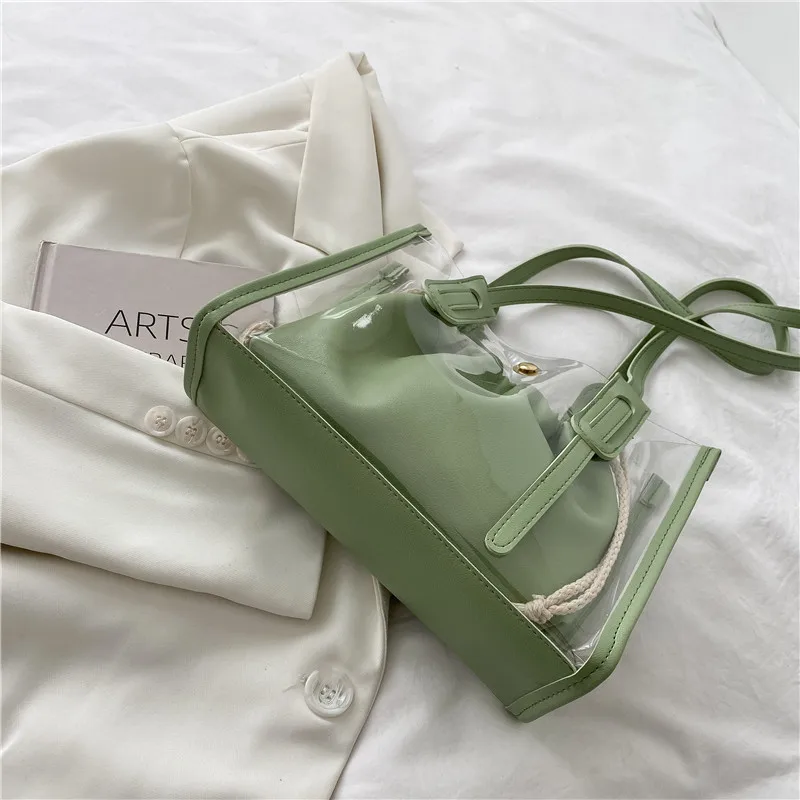 2023 Design Handbag Transparent Bag Candy Color Mother Bag Women Large Capacity Shoulder Bag Purses for Women Acrylic Tote Bags