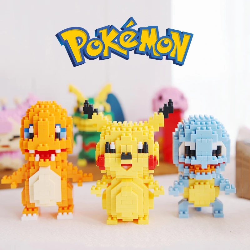 

Маленькая игрушка-конструктор Покемон, фигурка Пикачу, Eevee, джигги-фонарик, модель Bulbasaur, подарок на день рождения