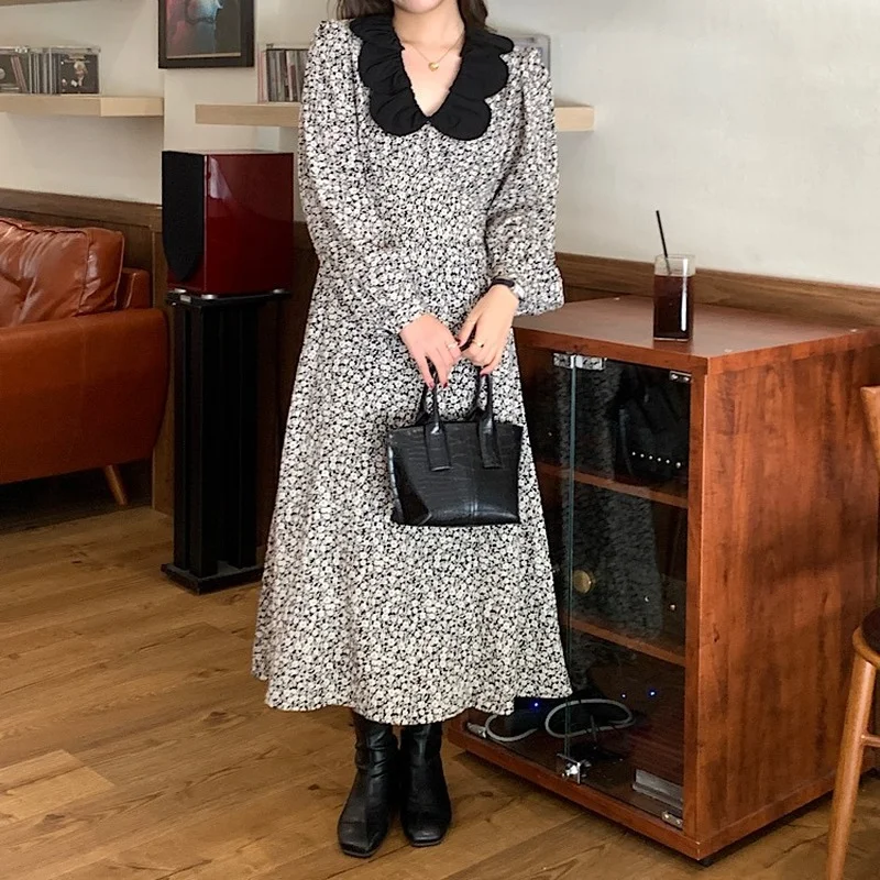 Gaganight женское тонкое Цветочное платье с воротником-лепестками на талии новинка