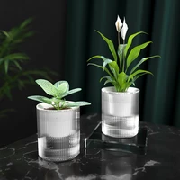 10cm flowerpot automatic water absorption bonsai pots plant pots orchid pot succulent flower pot transparent flowerpot