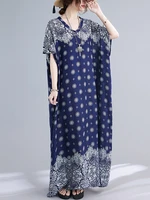 kanifio plus size beachwear maxi long boho dresses women 2022 summer new bohemian oversized cover ups female vestidios 5143 9xl