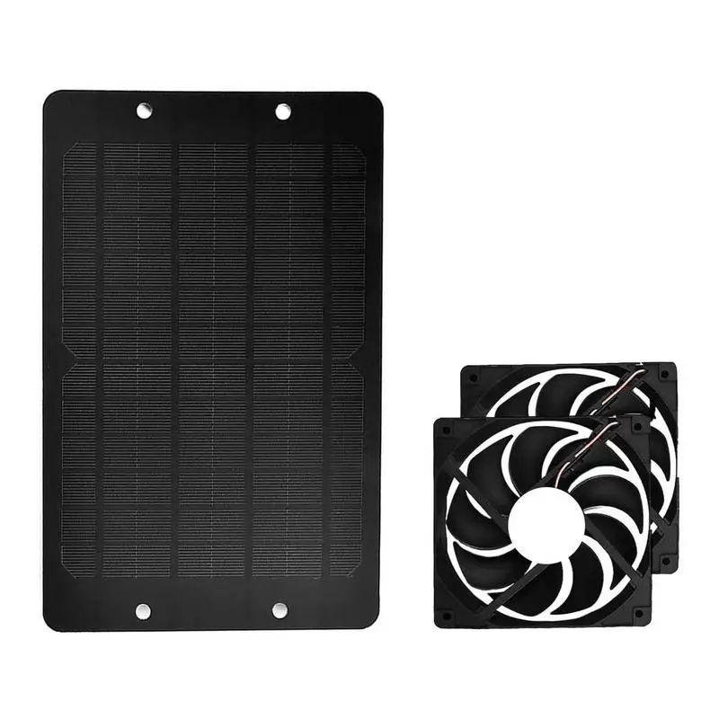 

10W Solar Panel Kit 10W 12V Solar Panel Kit Portable Dual Fan Solar Powered Ventilator For Chicken Coops Pet Houses Greenhouse