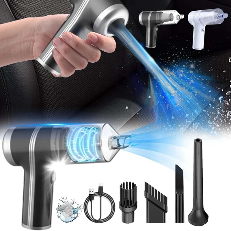 Автомобильный пылесос с подсветкой 9000 па прозрачной чашкой