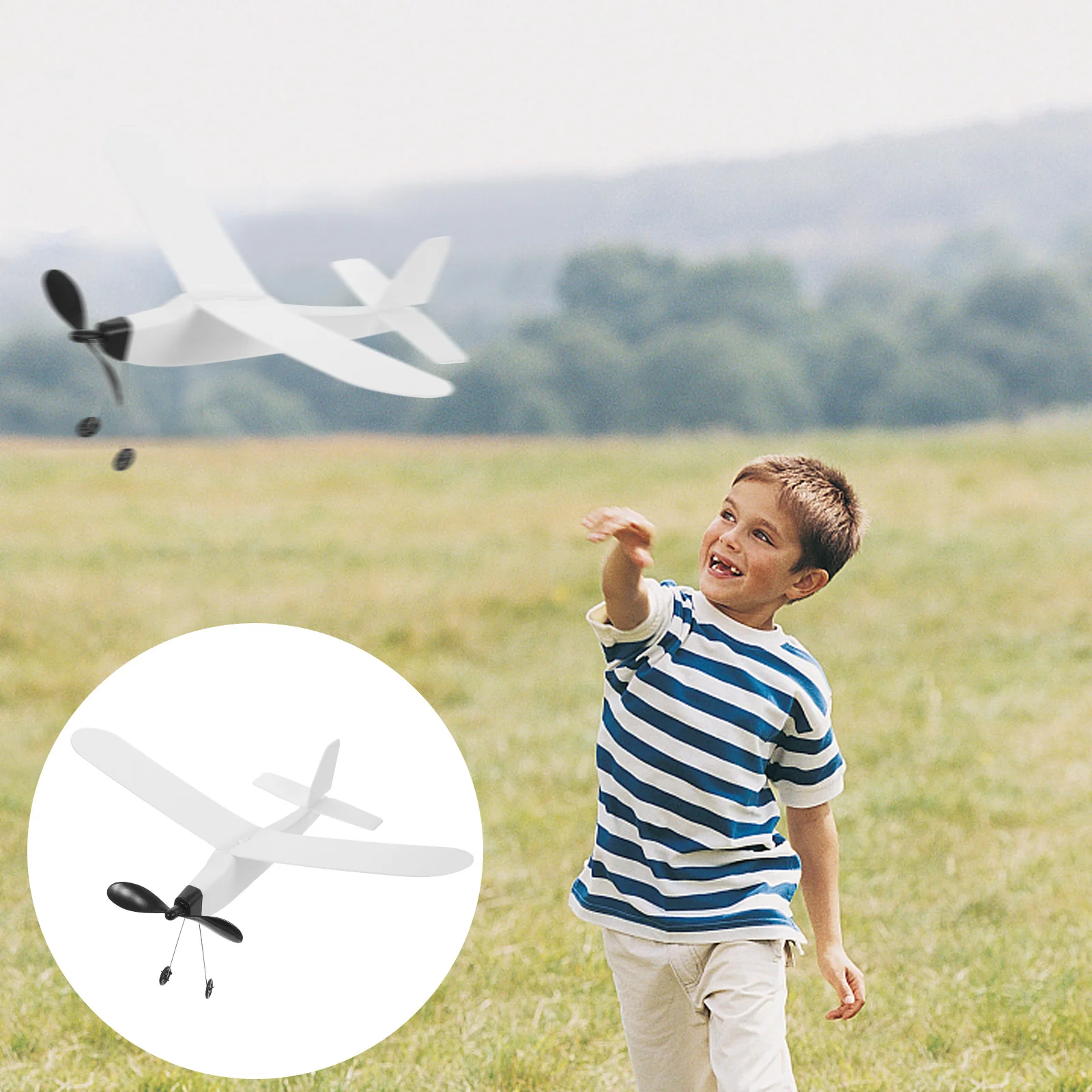

Kids Toys Rubber Band Glider Plane Handmade Planes Foam Children Flying Airplane Model DIY