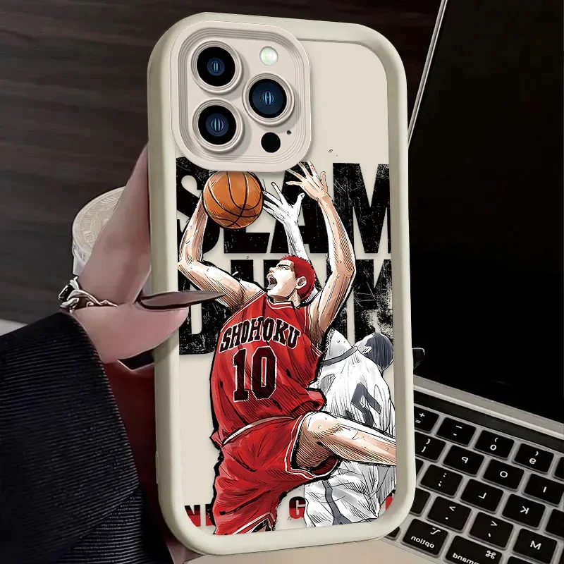 Cool Anime Slam Dunk Case For iPhone 16 15 14 13 12 11 Pro Max X XS S XR SE 2020 7 8 Plus iphone16 Soft Silicone Back Etui