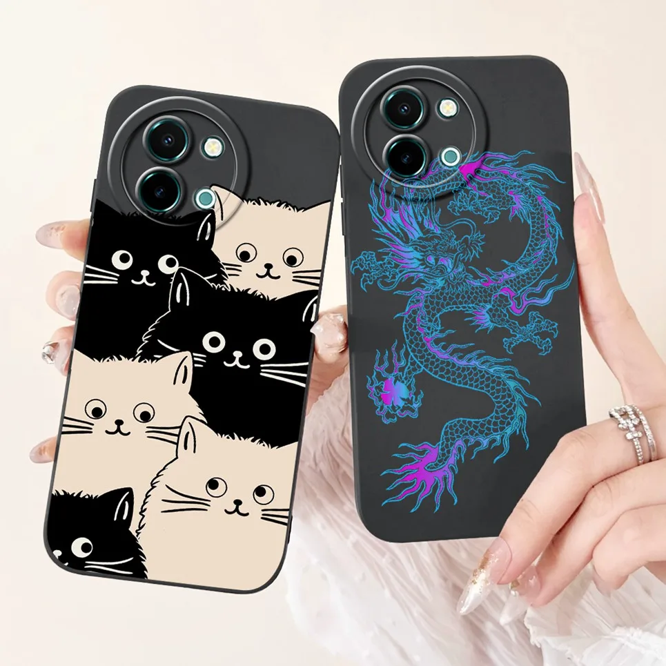 Чехол для Vivo Y38 Y58 5G Cool Dragon астронавт панда Funda T3x Y200i Y200t мягкая Жидкая силиконовая