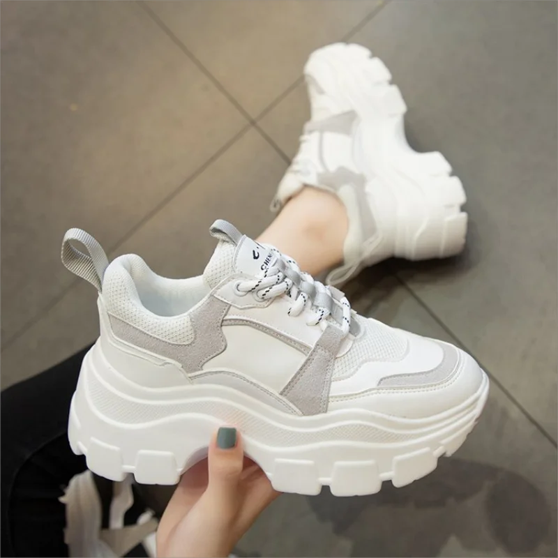 Sneakers Women Spring women's sneakers Height Increasing white black autumn Chunky Shoes Breathable Leisure Shoes