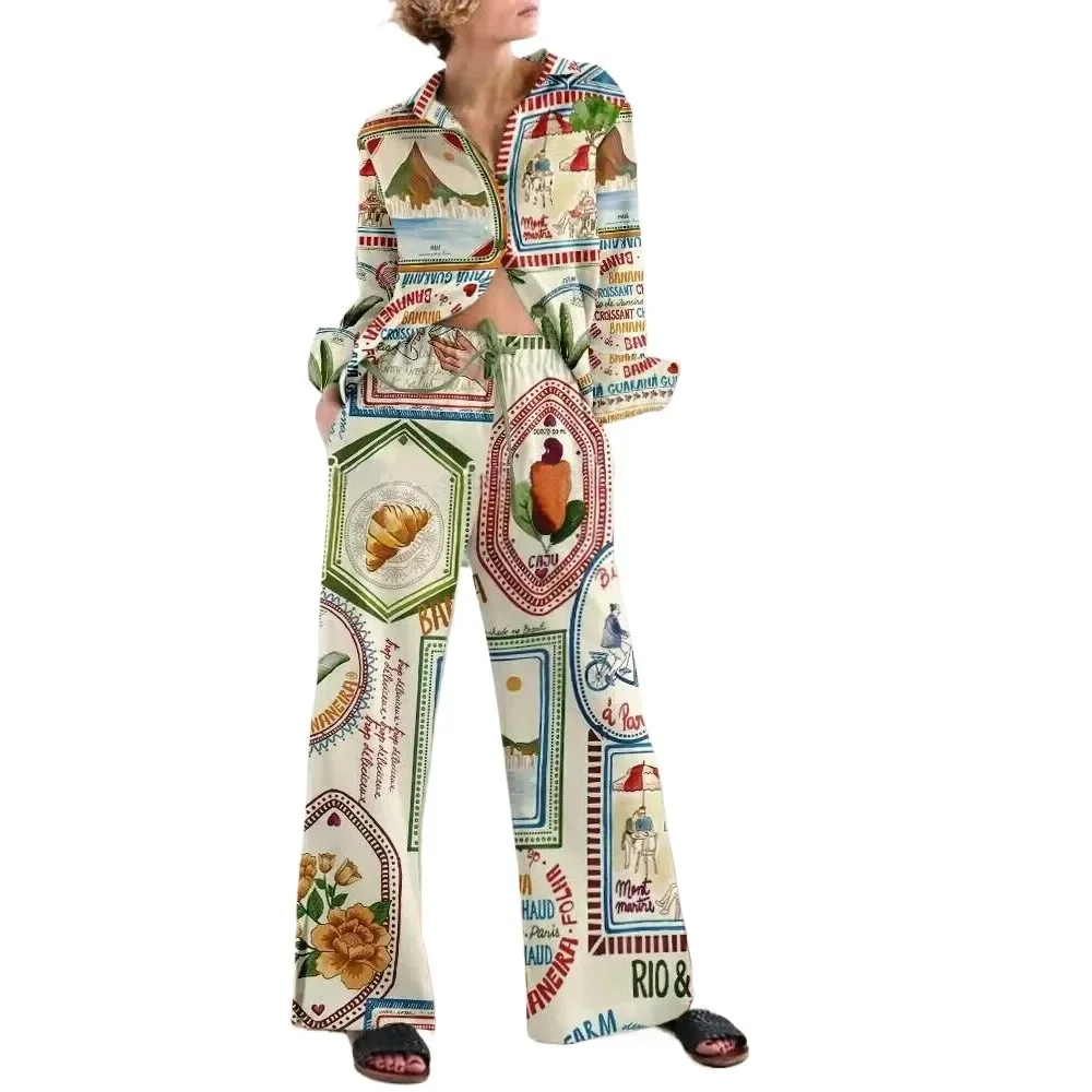 Женский Свободный Комплект Из Двух Предметов В Стиле Ретро