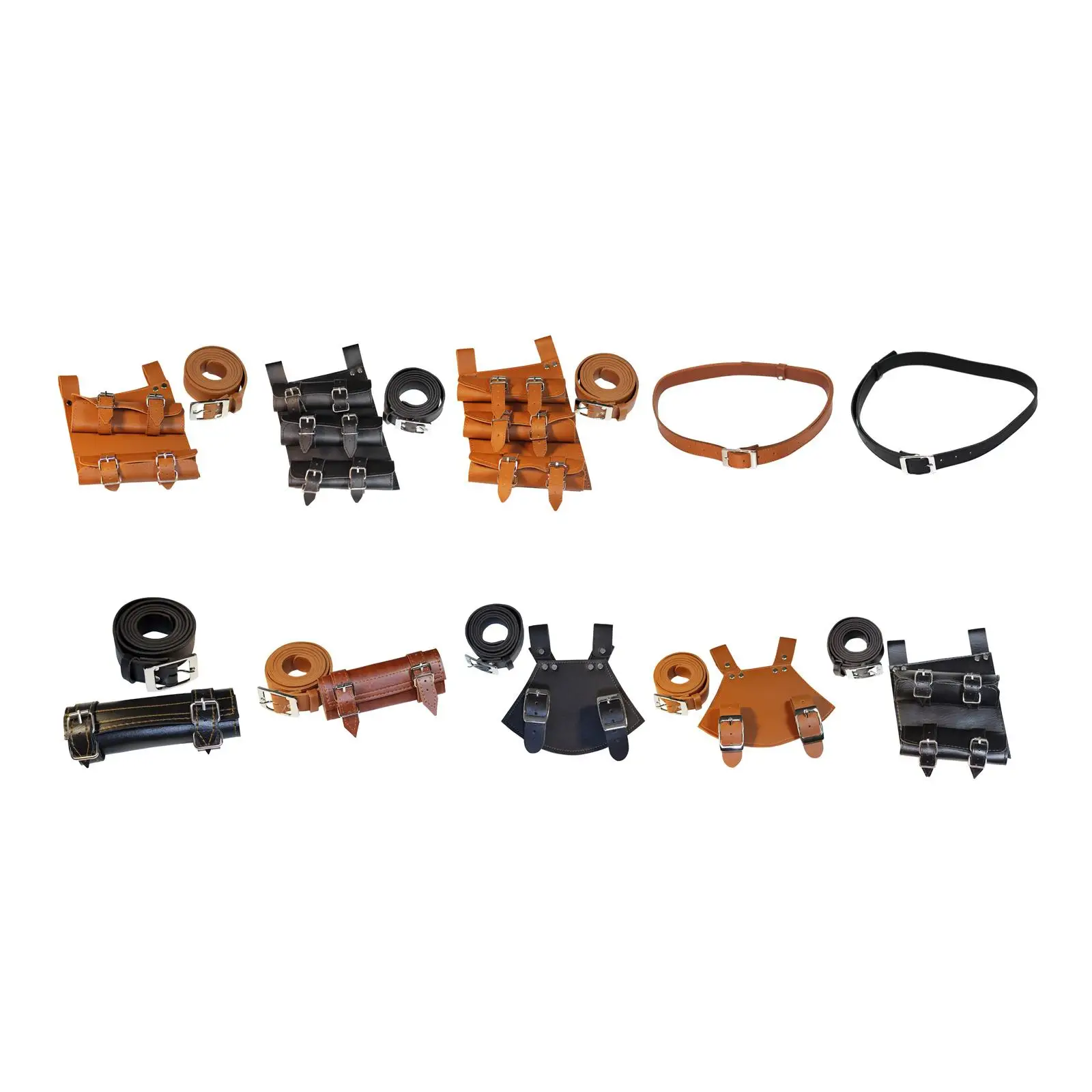 Ренессансный пояс с кобурой для меча из искусственной кожи с металлической пряжкой и двумя цветами.