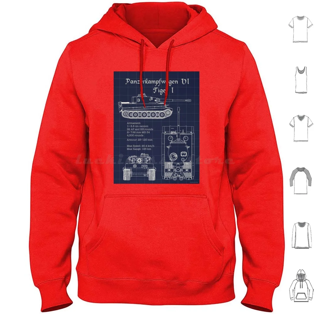 

Толстовки Panzerkampfwagen Vi Tiger I с длинным рукавом времен Второй мировой войны