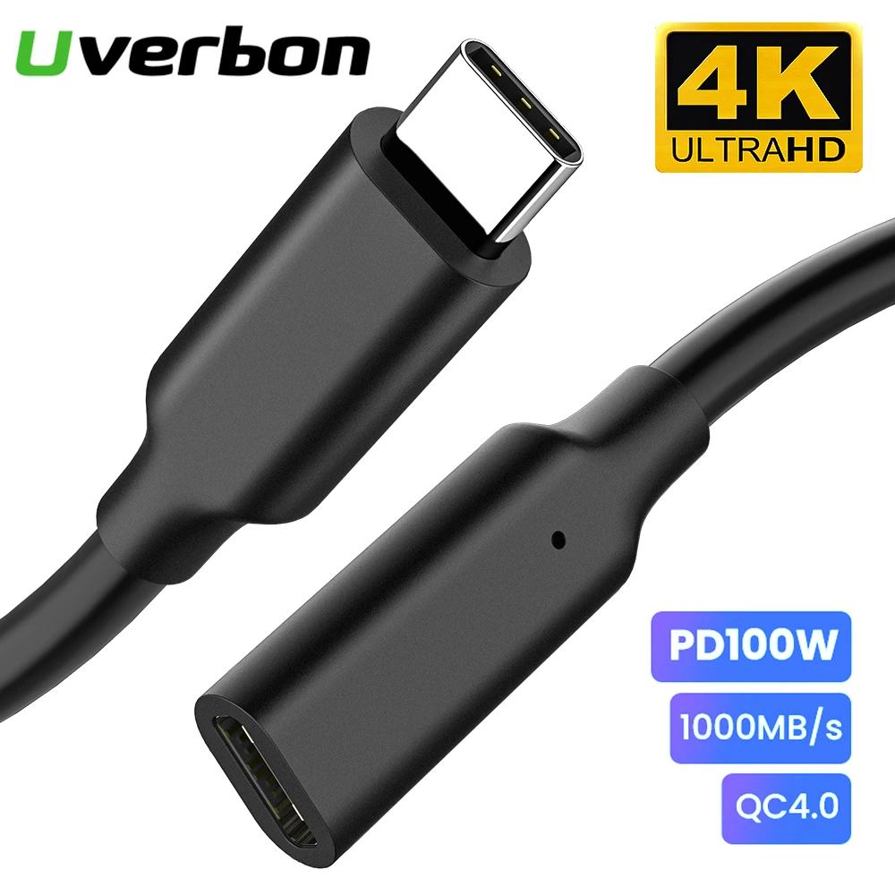 

5A 100W USB 3.1 Type C Cable 0Gbps USB Extension Cable Data Cable For Macbook Pro USB C Fast Charging Cable For Xiaomi Redmi 1m