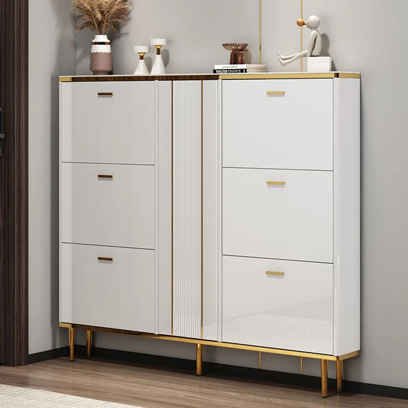 

White Shoe Cabinet Luxury 17 Cm Multi Layer Portable Ultra Thin Shoe Rack Narrow Corridor Armario Sapato Home Furniture CC50XG