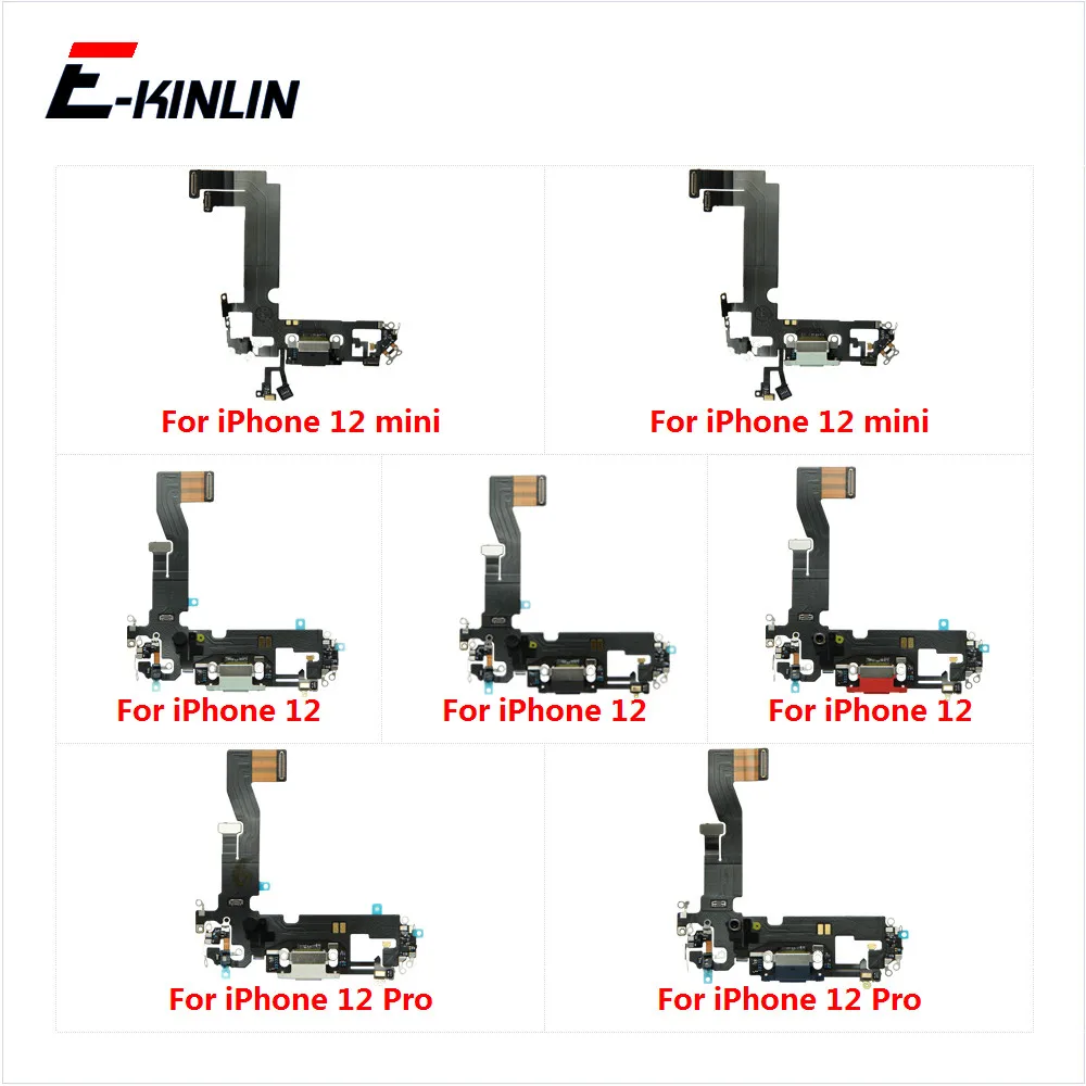 

Charging Flex Cable For iPhone 12 mini 12 Pro Max USB Plug Charger Port Dock Connector With Mic Headphone Audio Jack Flex Cable
