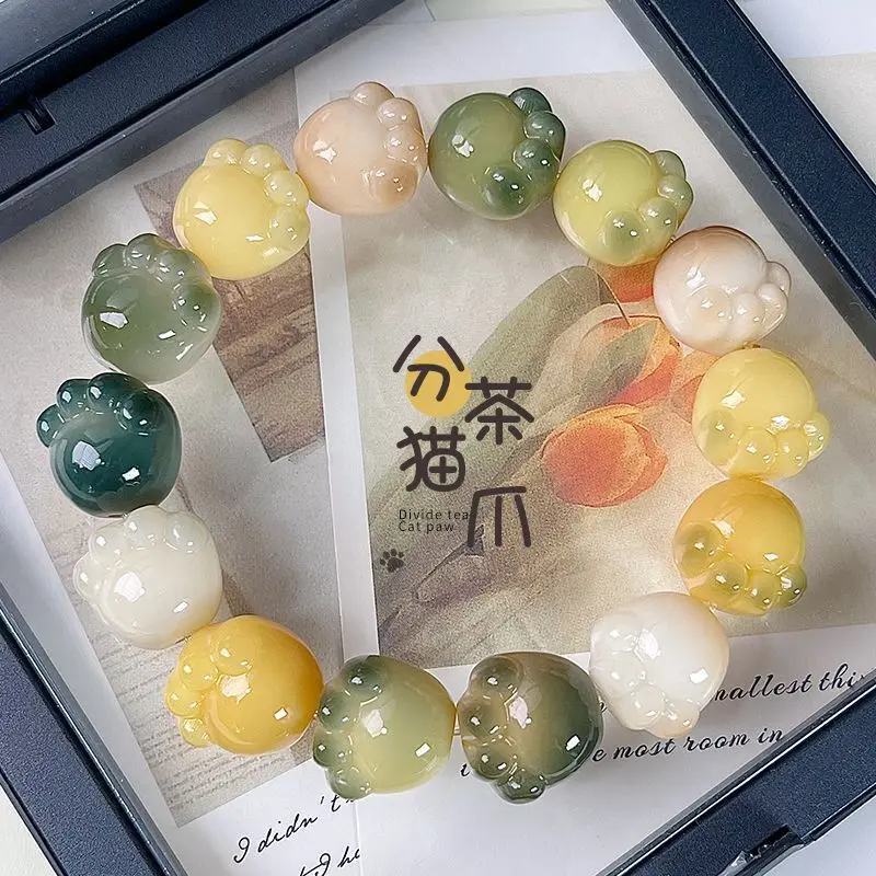 Натуральные бусины Бодхи Будды резная кошка Когтевран браслет мужской лоток для