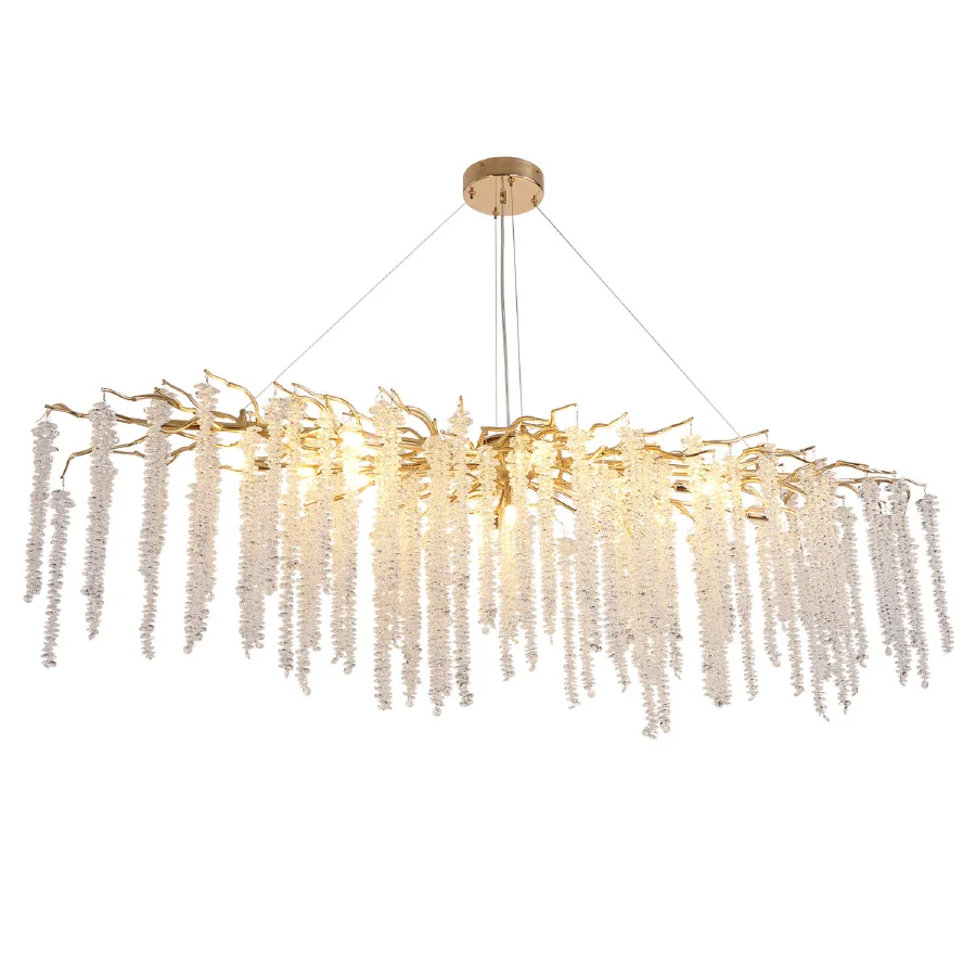 

Modern Willow Branch Chandelier Crystal Living Room Hall Restaurant Parlor Home Decor Luxury Crystal Ceiling Chandelier Lighting
