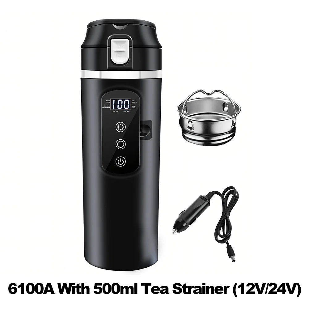 

Портативная чашка для воды с подогревом и цифровым дисплеем, многофункциональная изолированная чашка для воды из нержавеющей стали для автомобилей