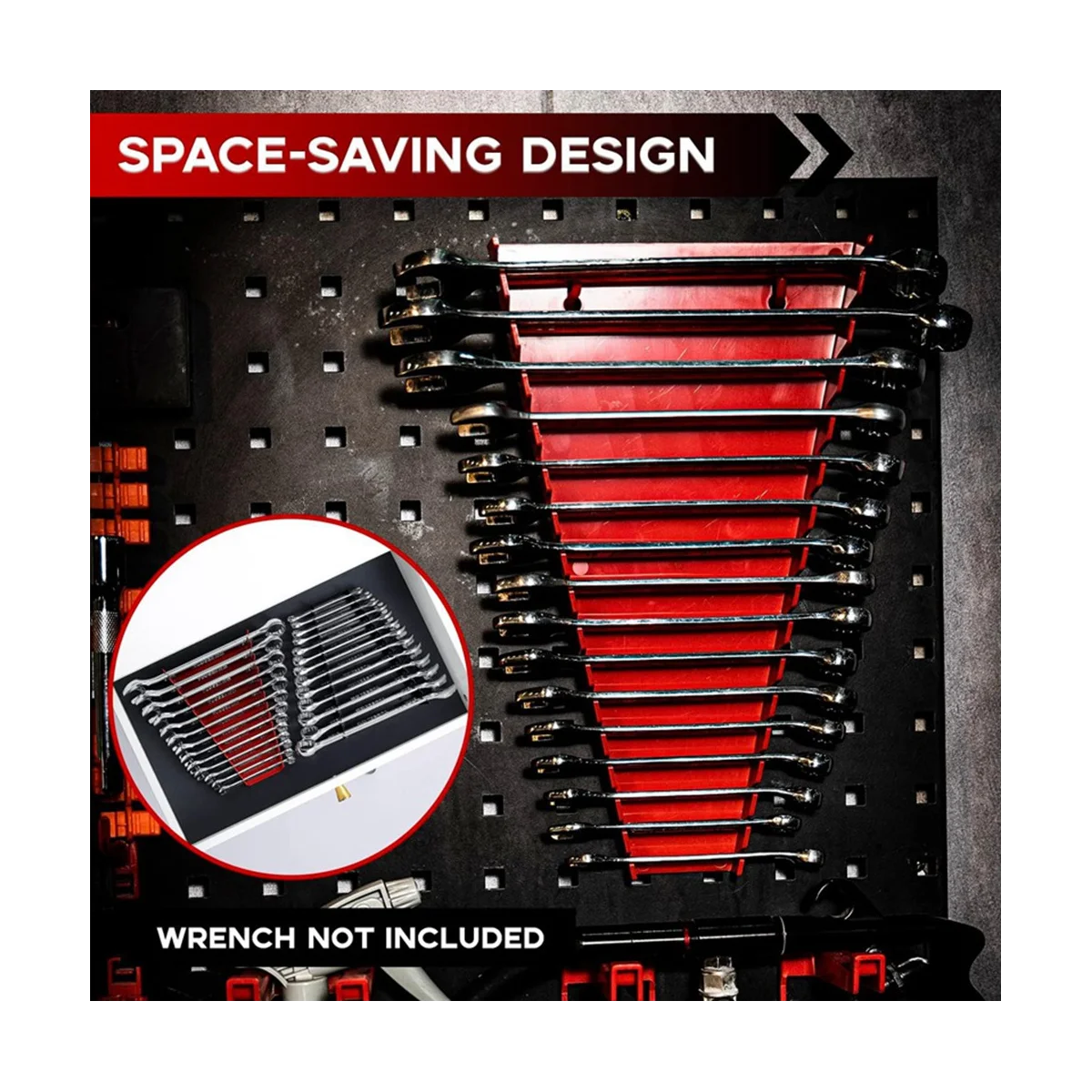 Металлический органайзер для гаечных ключей премиум-класса 2 упаковки настенные