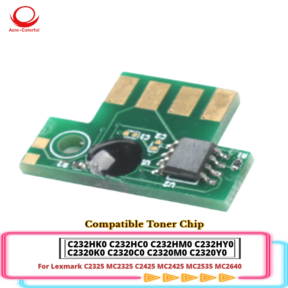 

Compatible C232HK0 C232HC0 C232HM0 C232HY0 Toner Chip For LEXMARK C2325 MC2325 C2425 MC2425 MC2535 MC2640
