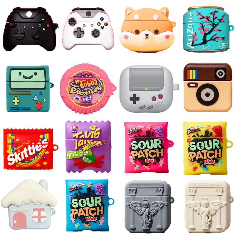 3D Candy Silicone Earphone Case For Airpods 4 2024 Cute Cartoon Snacks Box Cover 1 2 Pro 3 2021