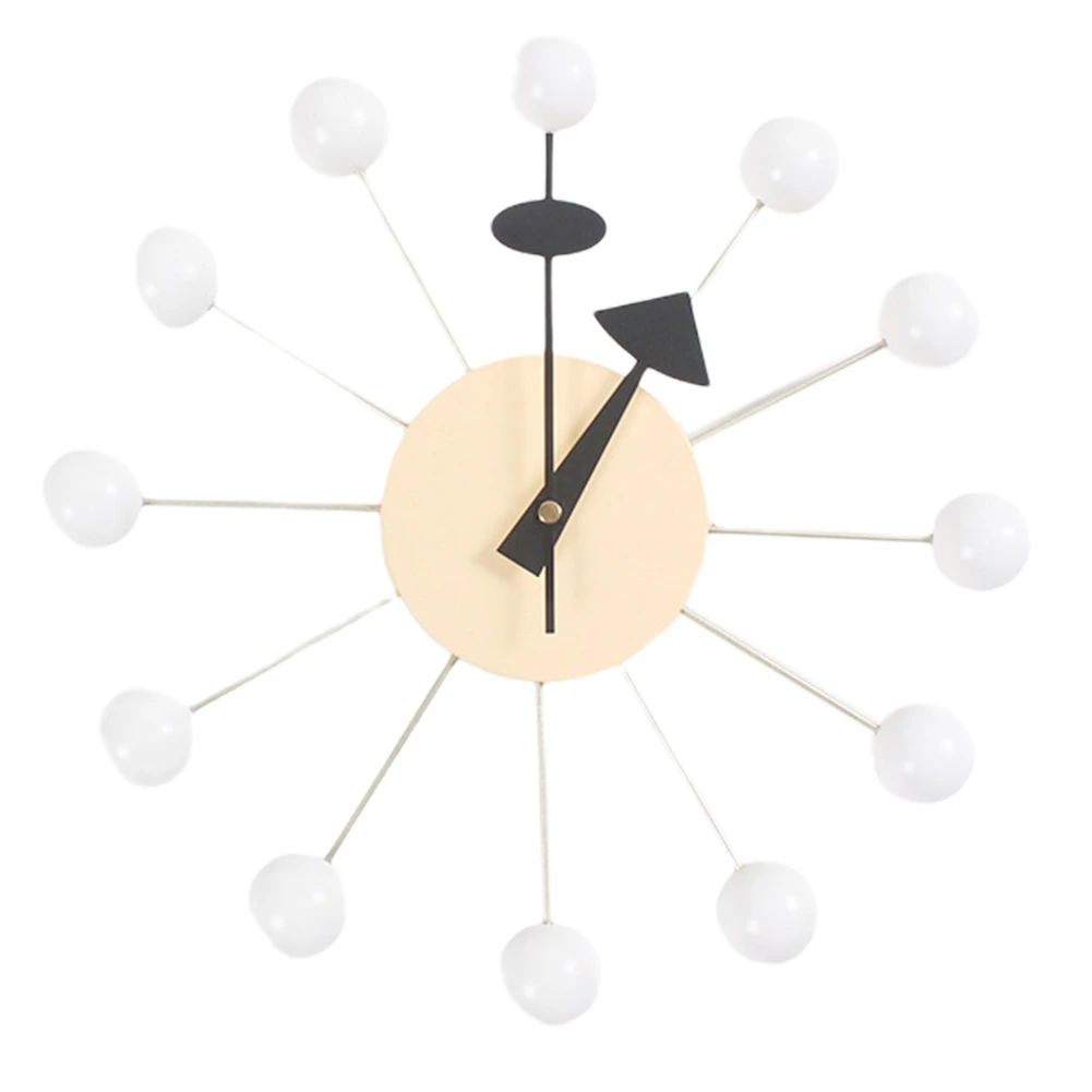 

Quiet Round Ball Wood Wall Clock Home Decor Modern Design Clocks for Living Room Decoration Accessories with Movement,F