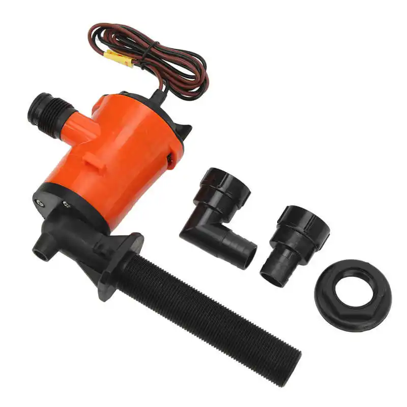 800GPH Livewell Aerator Pump Bait Tank Aerator 12V Submersible Cartridge Boat Bilge Pump for Marine Fish Saver Pump