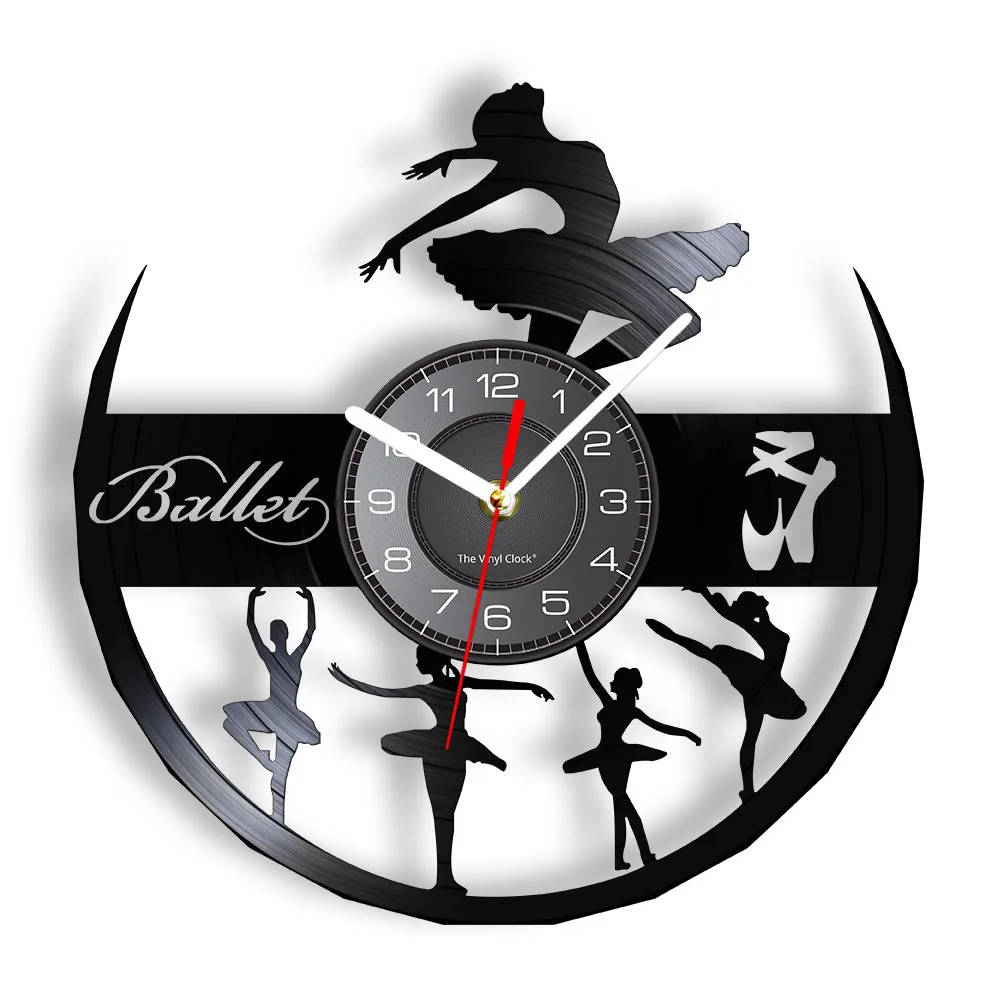 

Ballerina Girl Nursery Girls Room Wall Art Decorative Wall Clock Watch Dancing Girls Vinyl Record Wall Clock Ballet Dancers Gift