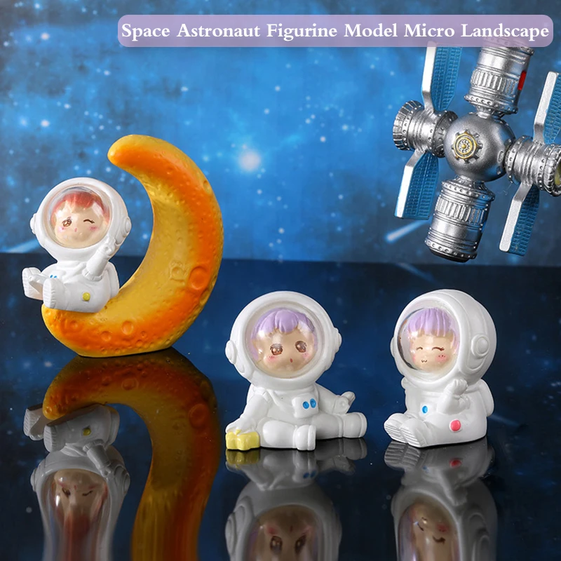 

Space Astronaut Capsule Figurine Model Micro Landscape Home Decor Miniature Fairy Garden Ornament Decoration Accessories