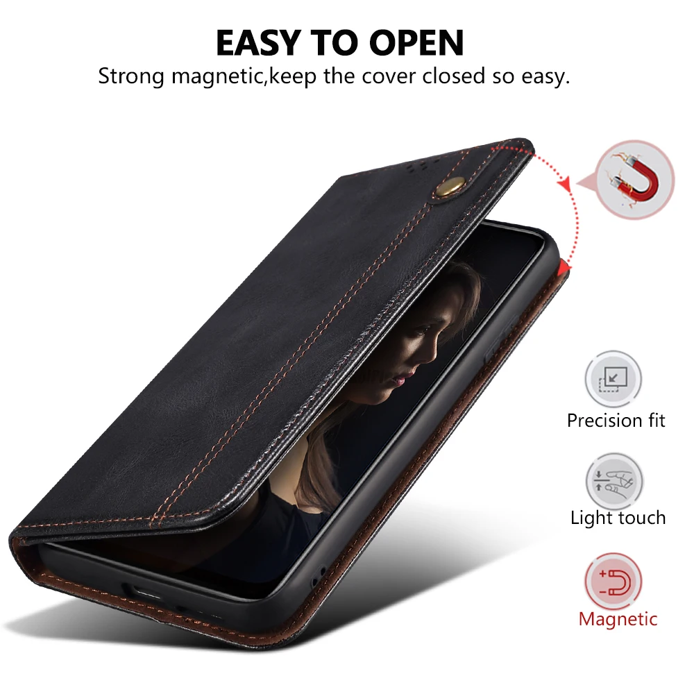 Роскошный кожаный флип-чехол-кошелек для OPPO ONEPLUS 13/1 + 13 подставка карт магнитный