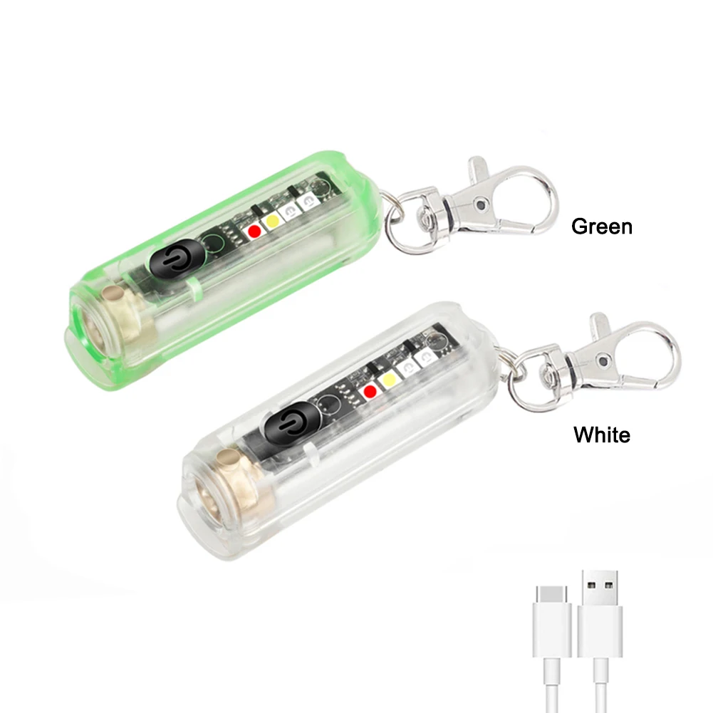 

Mini Flashlight Aurora Keychain Light LED Rechargeable USB Dark Luminous EDC Multifunctional IP65 Portable Light Camping Hiking