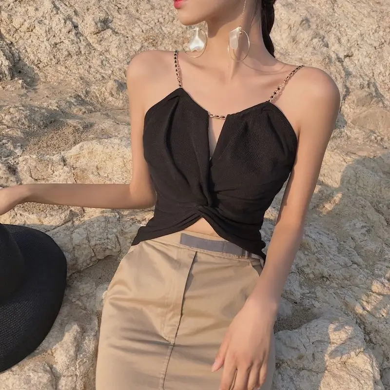 Маленький женский жилет новинка цепочка Kink индивидуальный Трикотажный без