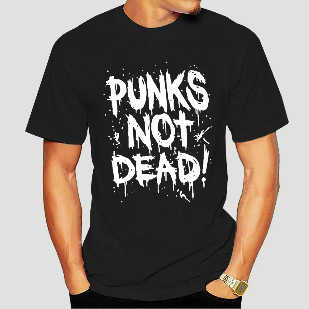 

New 2017 Funny Summer Cotton T Shirt Fashion Punks Not Dead Short Compression T Shirts For Men 6333X
