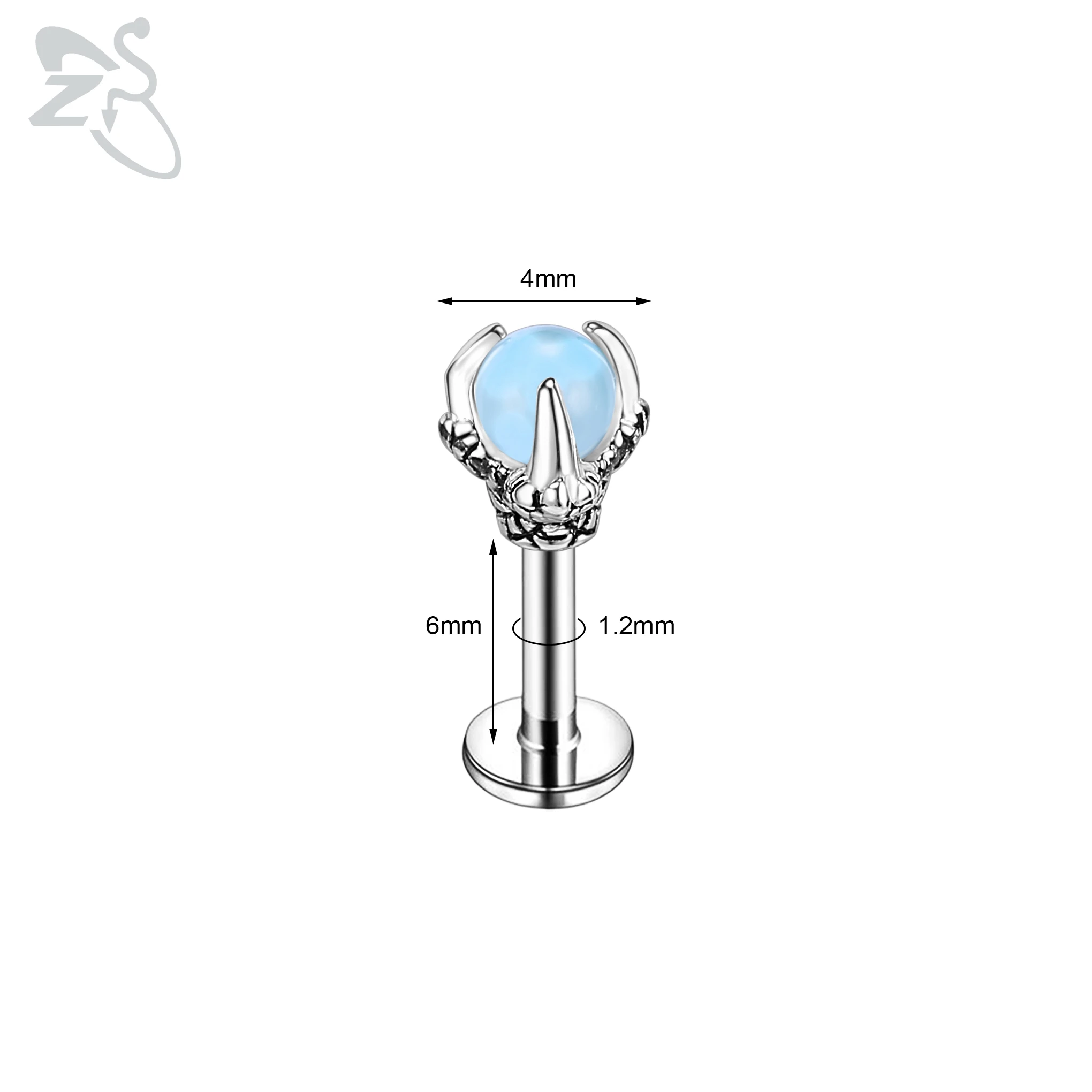 Кольцо для губ из нержавеющей стали 16 г 6 мм 1 шт.