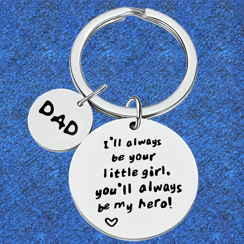 

Подарок на день отца брелок металлическая подвеска я всегда буду вашей маленькой девочкой. Вы всегда будете моим героем