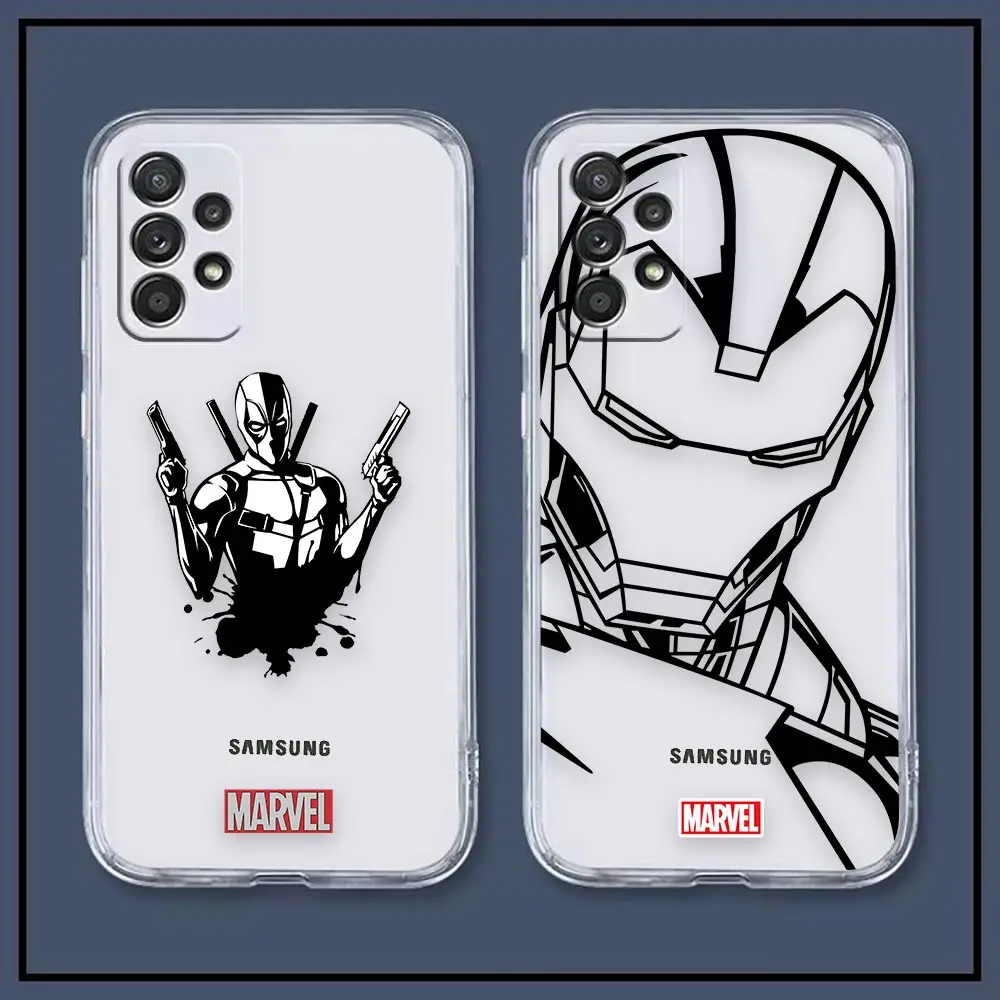 

Clear Case For Samsung A81 A73 A72 A71 A53 A52 A51 A50 A50S A42 A33 A32 A21 A30 A30S A23 A22 5G 4G Case Avengers Iron Spider-Man