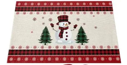

Льняной рождественский коврик с гномом