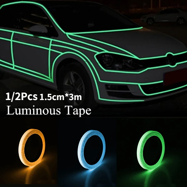 

Car Luminous Reflective Tape Tri-color Sticker Car Accessories Tri-color Motorcycle Truck Luminous Warning Tape Manual DIY