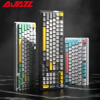 AJAZZ AK966 RGB Hot-swappable Keyboards 96 Keys Mechanical Keyboard Bluetooth Wireless Gaming Keyboard Tri-mode for Mac Windows 1