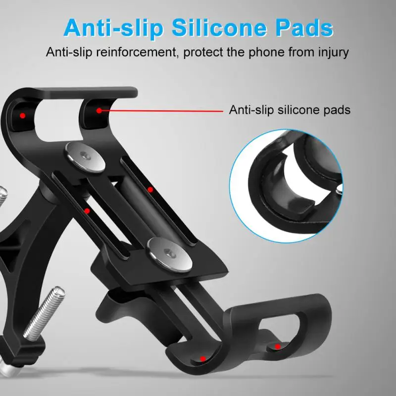 

Outdoor Anti-slip Mobile Phone Rack Bicycle Stand Aluminum Alloy Cellphone Support Universal Bicycle Cradle For All Smartphones