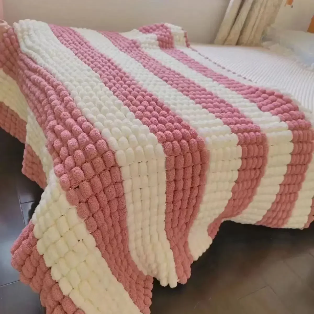 1 шт. 125 г радужная пряжа с шариками разноцветная полиэфирная помпоном для вязания