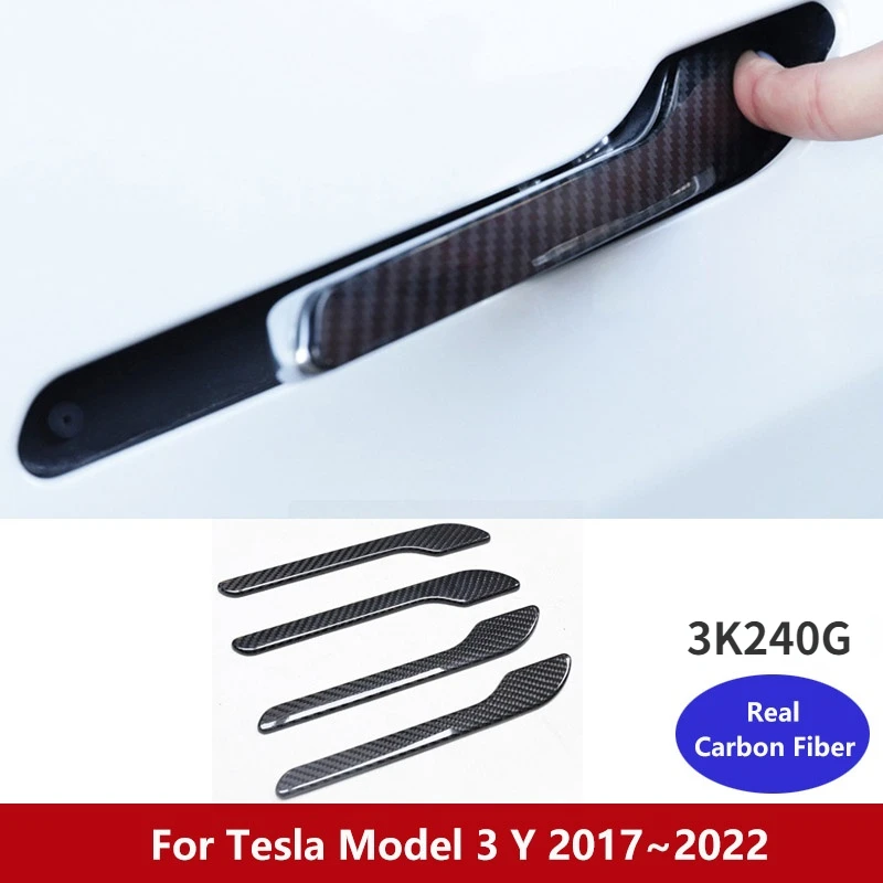 

4 шт., наклейки на дверную ручку Tesla Model 3/Y