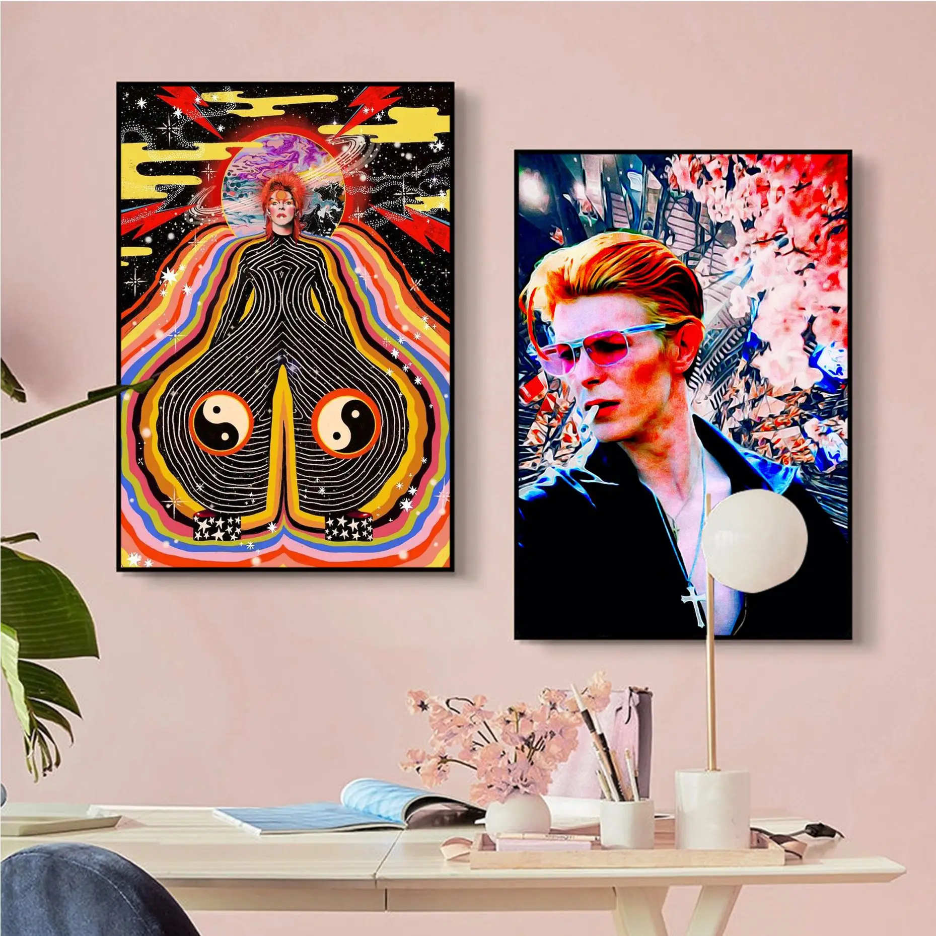 

British Rock Singer D-David-B-Bowie Self-adhesive Art Poster Vintage Room Bar Cafe Decor Aesthetic Art Wall Painting