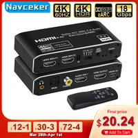 2x1 4k 120hz hdmi switch earc audio extractor arc optical toslink hdmi 2 0 switch 4k 60hz hdmi switcher remote for apple tv ps4