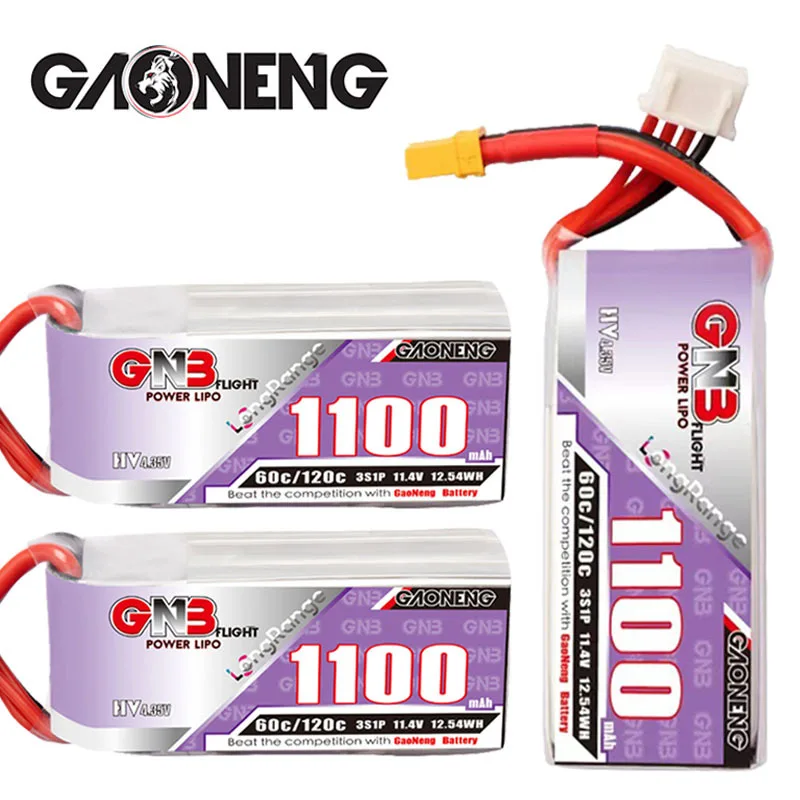 

Аккумулятор GNB 11,4 в 1100 мАч 60c/120c Lipo для радиоуправляемого вертолета квадрокоптера FPV гоночного дрона запасные части HV 3s 11,4 в батарея для дрона