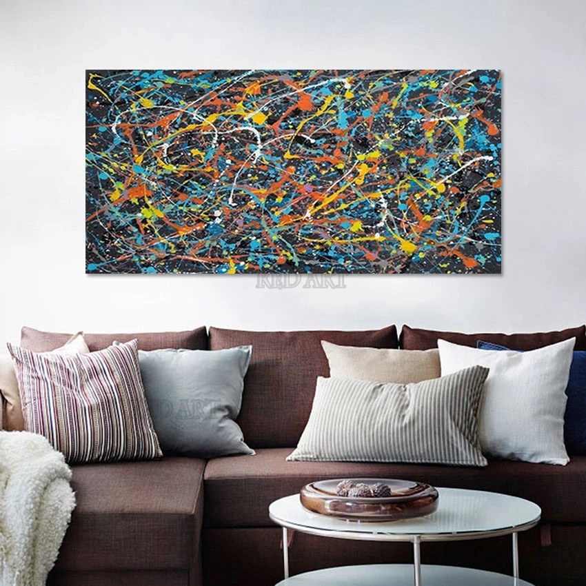 Бесплатная доставка коричневые и белые линии ручная роспись абстрактные картины